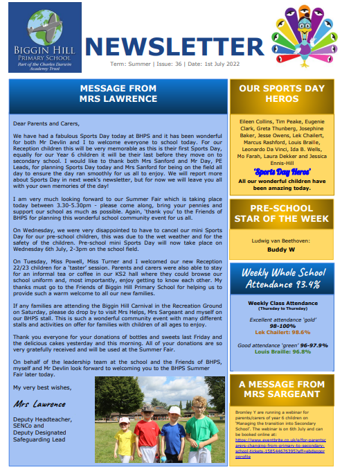 Parent Newsletters cover
